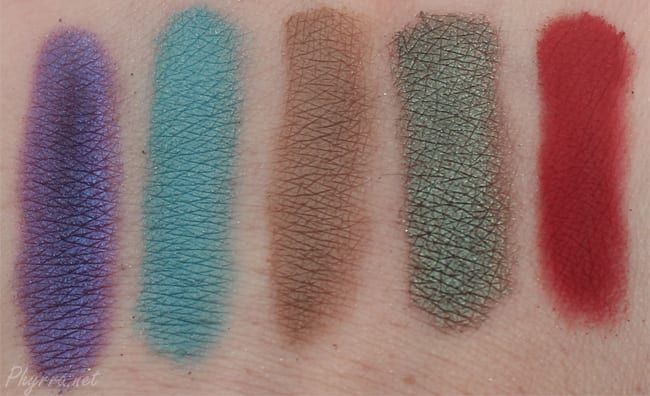 Espionage Cosmetics Eyeshadow Swatches Astral Plane - Harajuku - Karei - Josephine Baker - Not Today