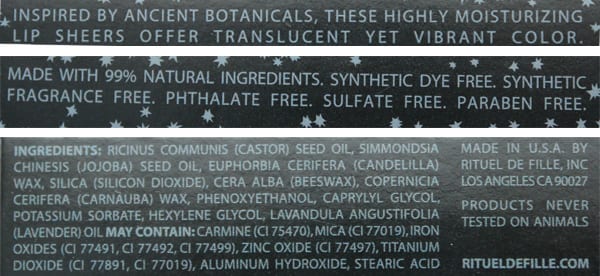 Rituel de Fille Lip Sheers
