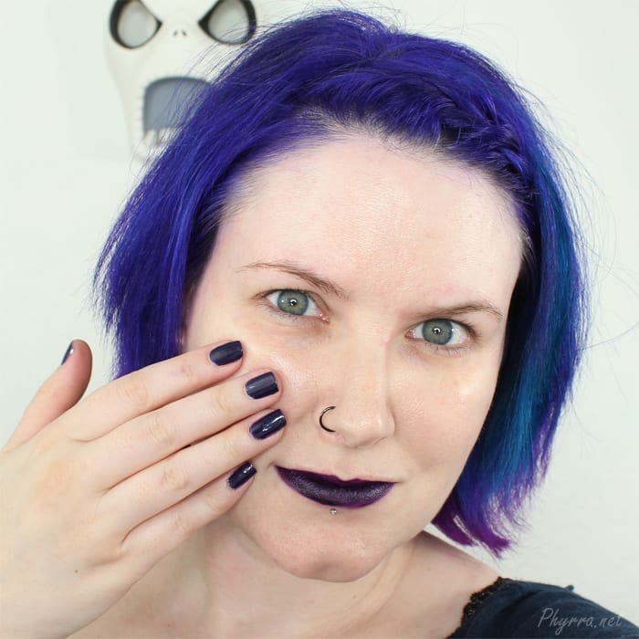Wearing Pagan Lip tar and Pagan Nail Polish