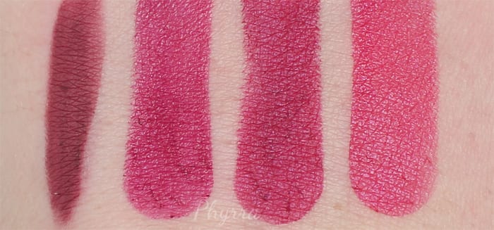 Urban Decay Matte Lipstick Swatch Comparisons