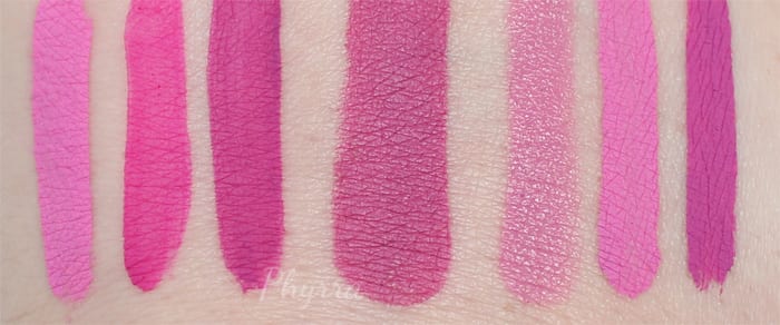 Urban Decay Matte Lipstick Swatch Comparisons