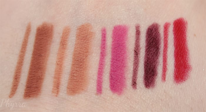 Urban Decay Lip Pencil Swatches