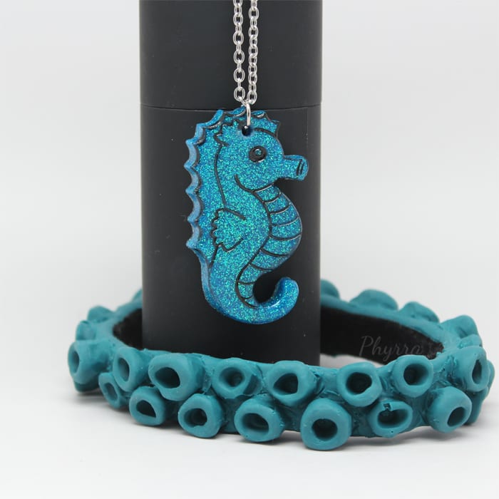 The Bees Knees Kawaii Blue Seahorse