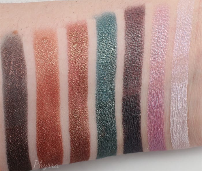 Makeup Geek Duochrome Eyeshadow swatches