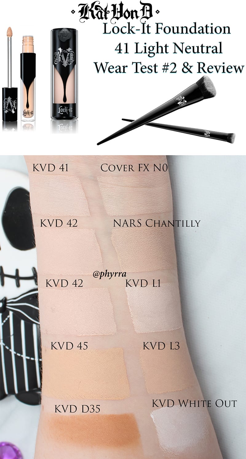 Kat Von D Lock-It 41 Foundation Wear Test and Review