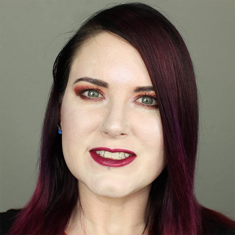 Urban Decay Vice Lipstick in Moshpit swatched on pale skin