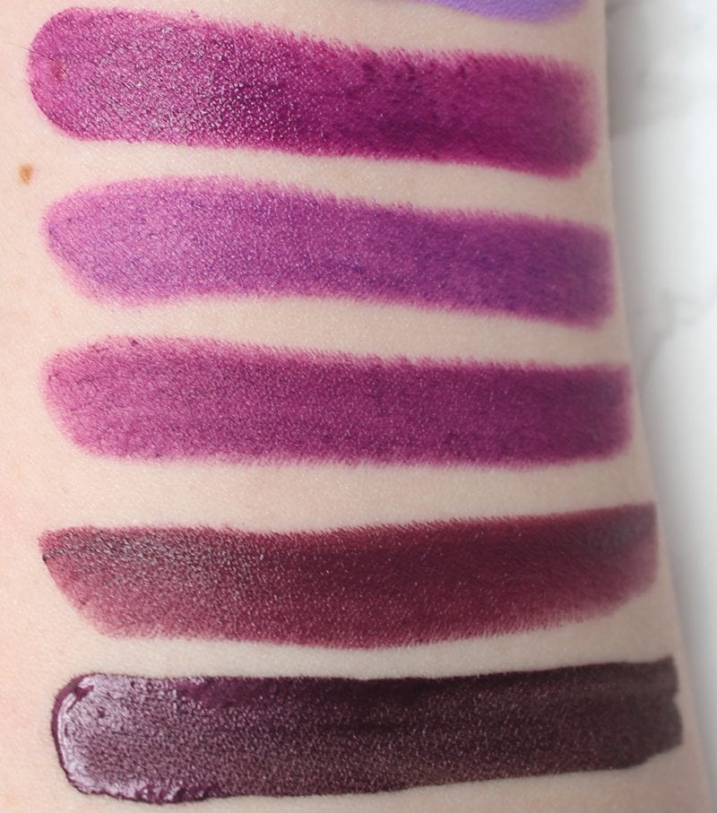 Best Purple Eyeshadows, Lipsticks and Blush - Purple Lipstick Swatches 2