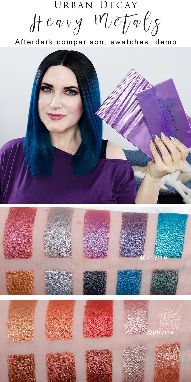 Urban Decay Heavy Metals Palette - I've got my Urban Decay Heavy Metals Palette review, Afterdark comparison, makeup tutorial and video to share with you today!