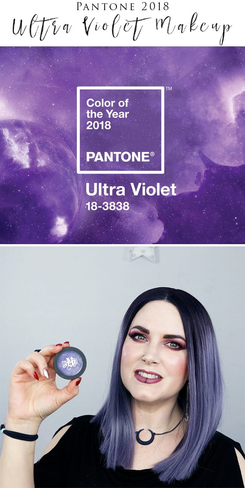 Pantone Color of the Year 2018 Makeup - The Pantone Color of 2018 is Ultra Violet Purple. I LOVE Purple! So I am sharing my favorite purple eyeshadows, blushes, nail polishes, lipsticks, lipglosses, lip pencils, eye pencils and more.