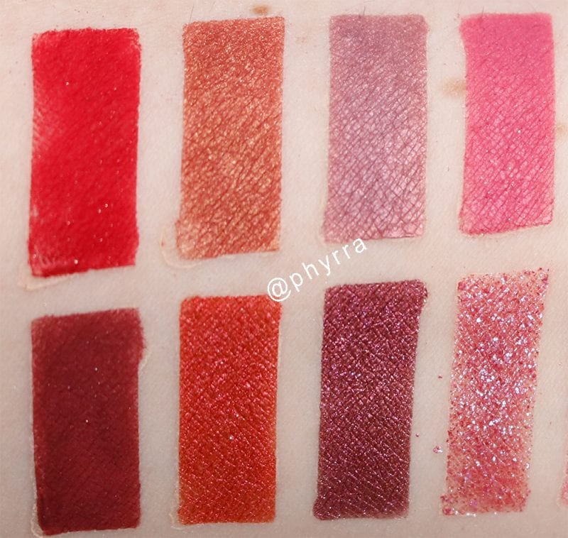 DIY Jeffree Star Blood Sugar Palette Dupe swatches