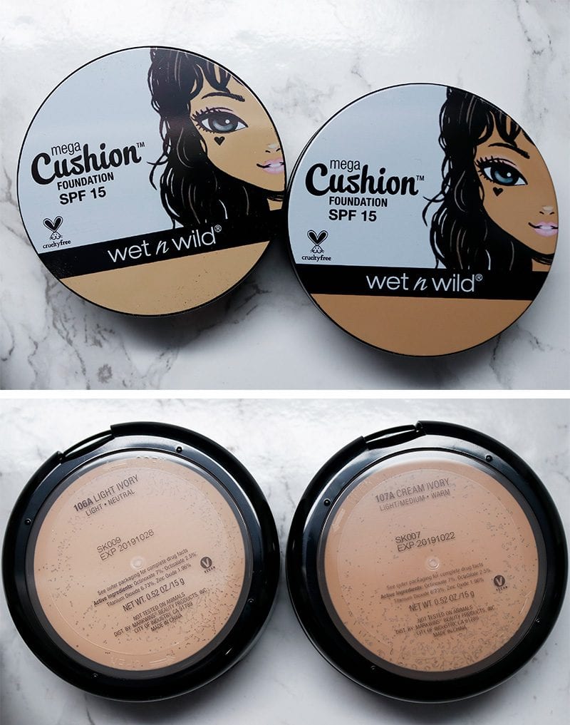 Wet n' Wild MegaCushion Foundation SPF 15 in Light Ivory and Cream Ivory