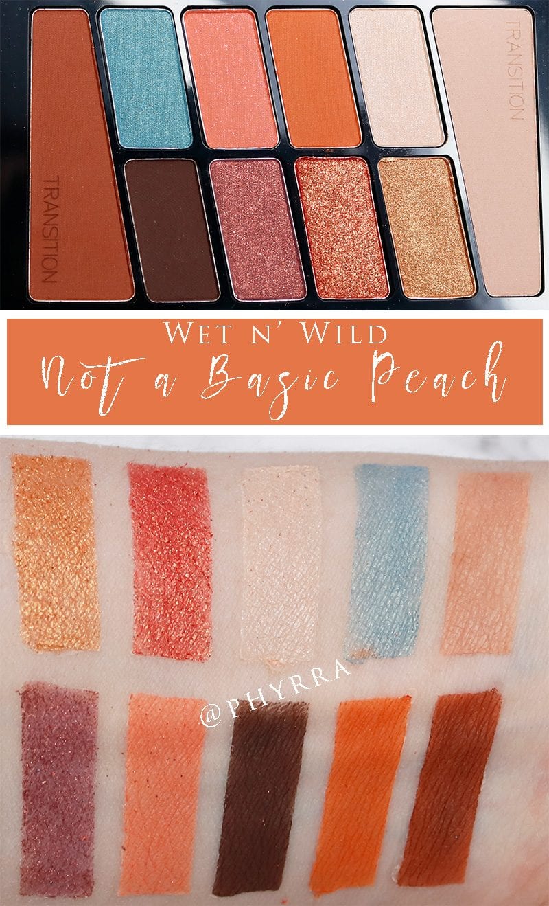 Wet n' Wild Not a Basic Peach Palette swatches on pale skin