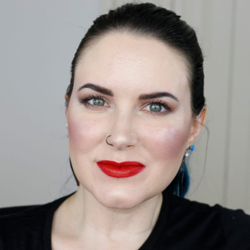 Urban Decay Vice Lipstick in Doubt swatched on fair skin