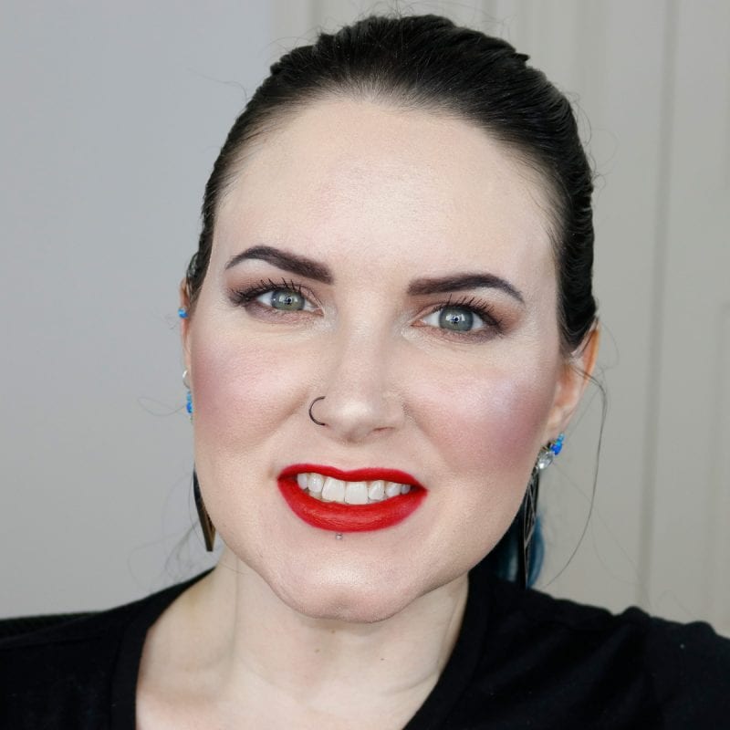 Urban Decay Vice Lipstick in Doubt swatched on pale skin