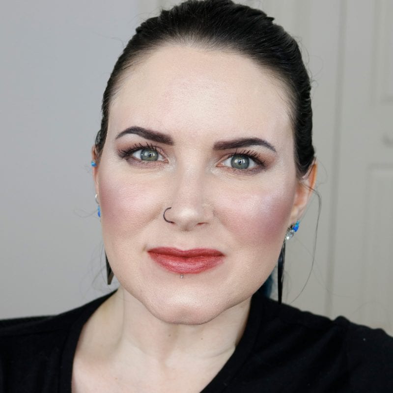 Urban Decay Vice Lipstick in Outspoken swatched on fair skin