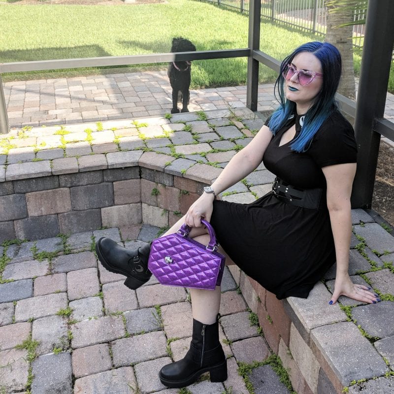 Lux De Ville Elvira Coffin Mini Tote in Electric Purple