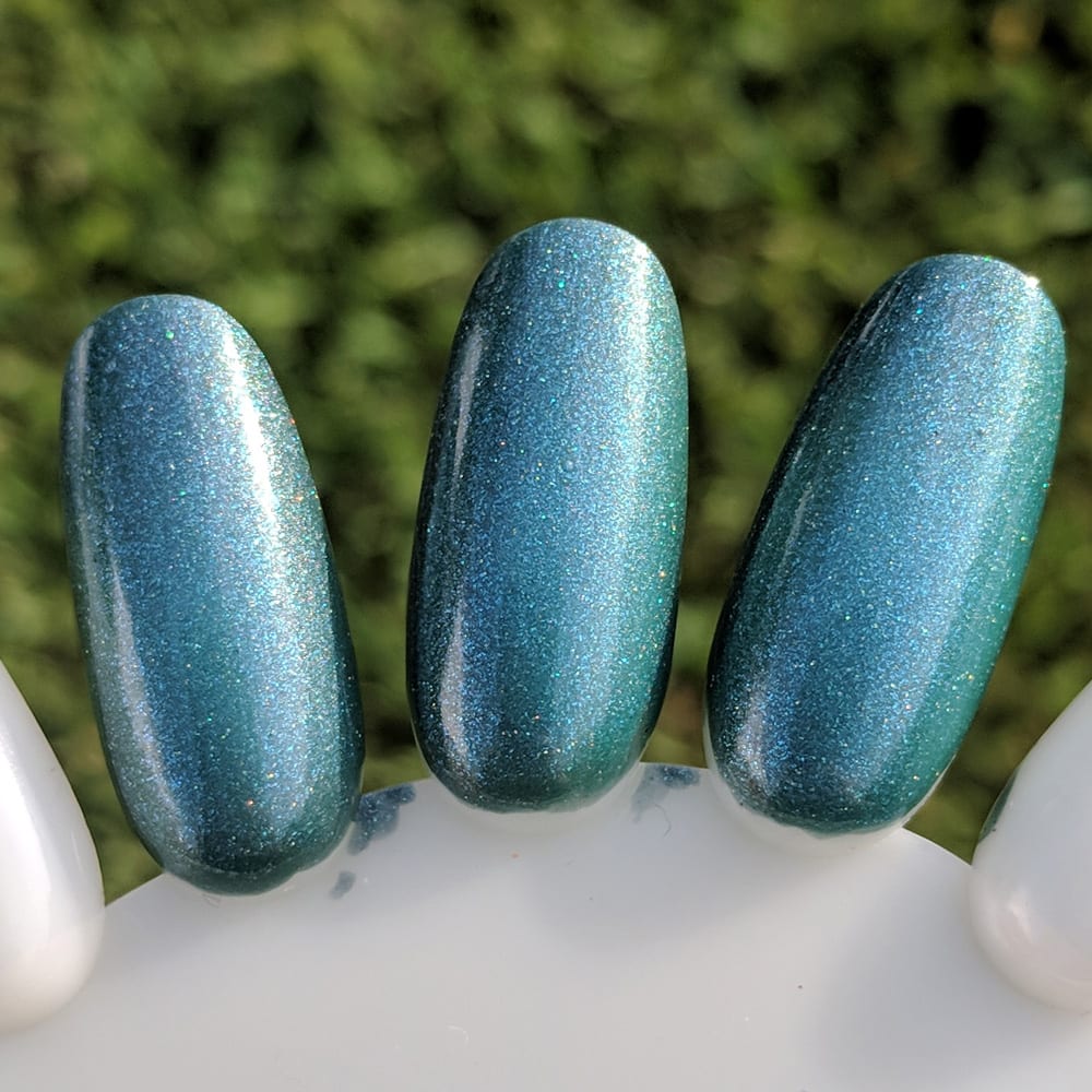 September Polish Pickup nail polish, KBShimmer The One Soul, swatched in direct sun