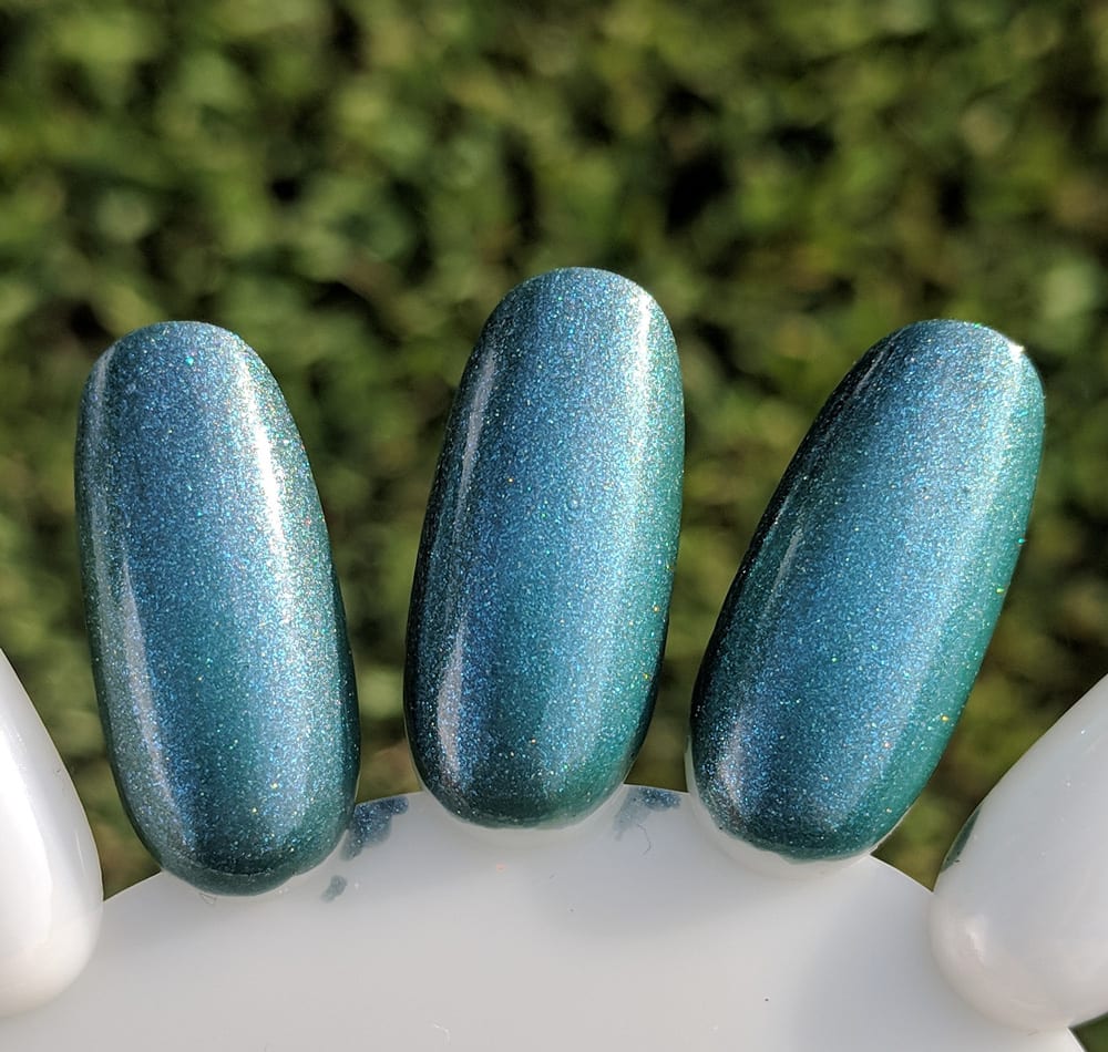 September Polish Pickup nail polish, KBShimmer The One Soul, swatched in direct sun