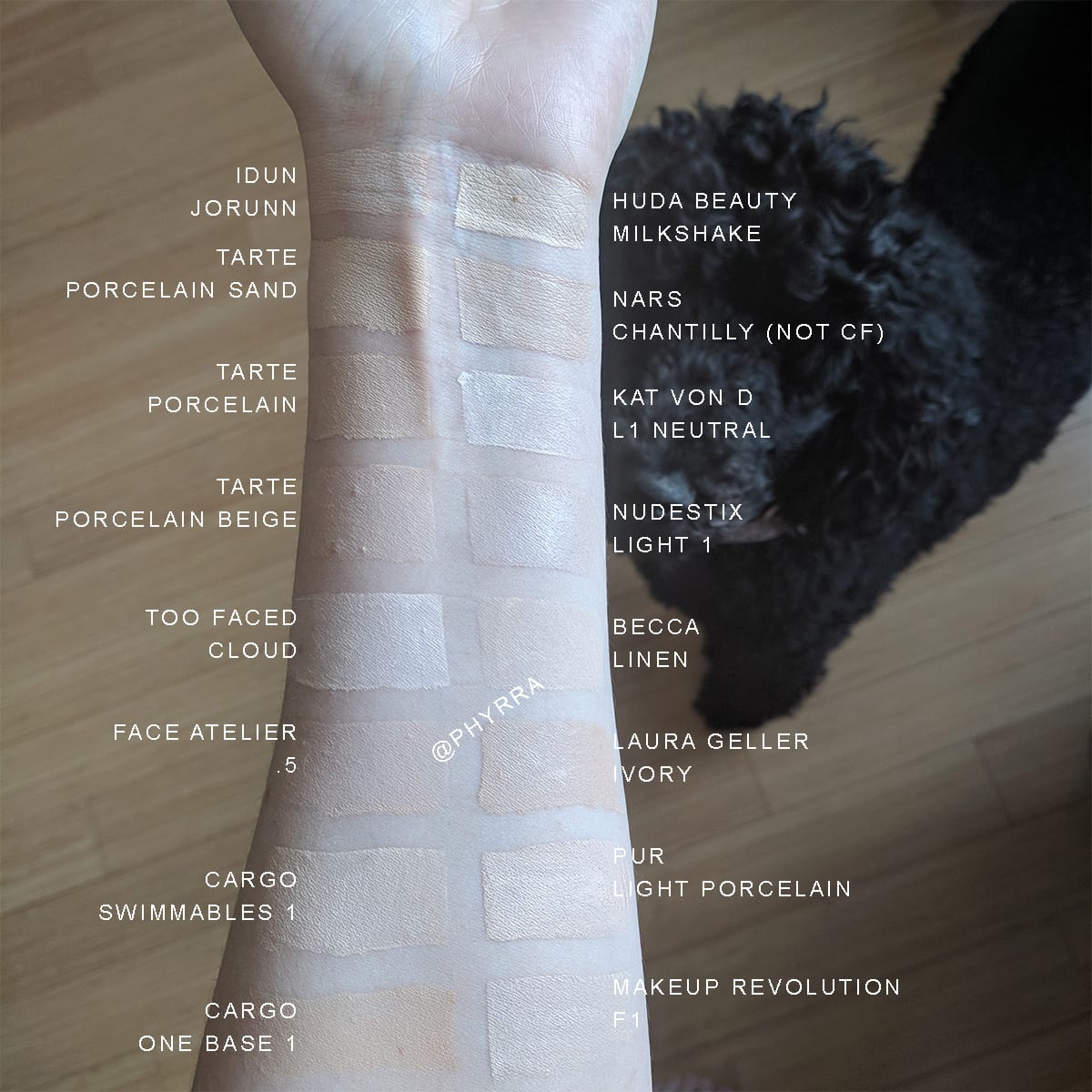 Pale Foundation Swatches