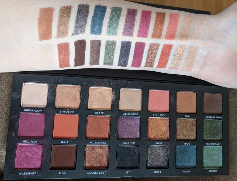 Urban Decay Born to Run Palette Swatches