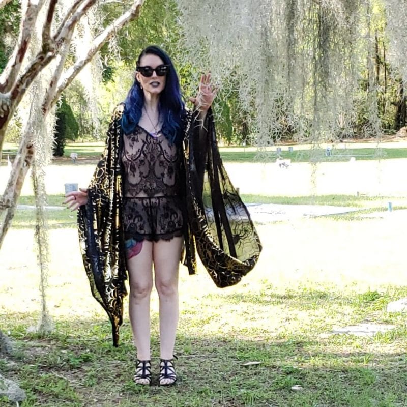 Spellbound Stitches Gold Spiderweb Kimono