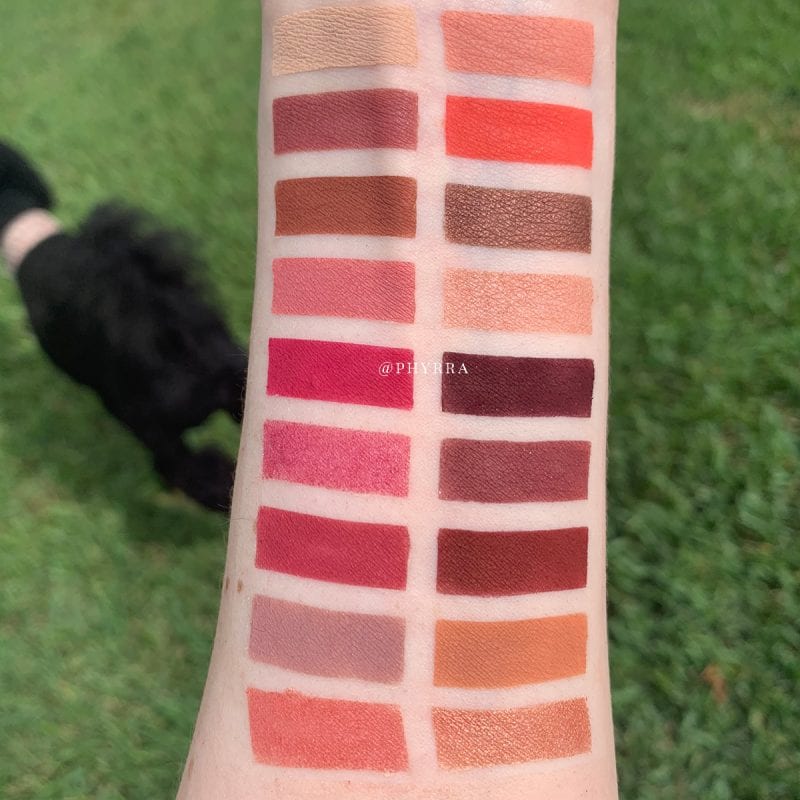 Lime Crime Venus XL Palette swatched on pale skin