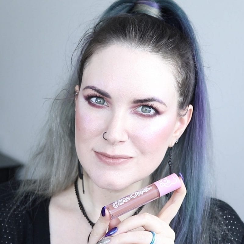 Lime Crime Chocolate Milk Plushies Lipstick swatched on fair skin