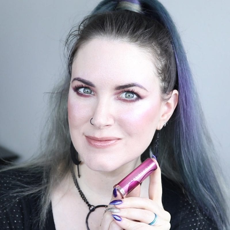 Urban Decay Juicy Lipstick swatched on fair skin