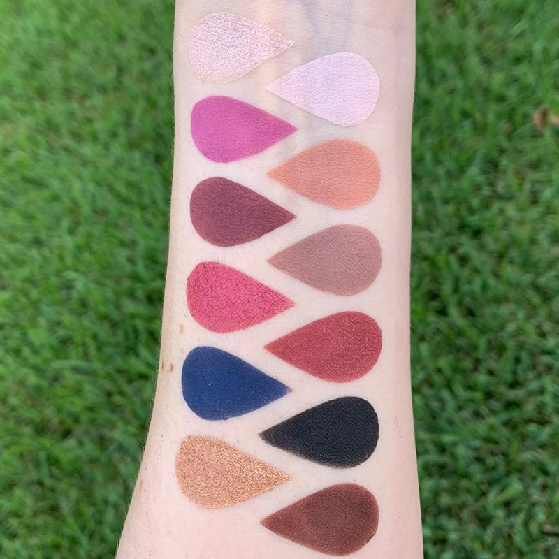 Dominique Cosmetics Berries & Cream Eyeshadow Palette Swatches on Fair Skin
