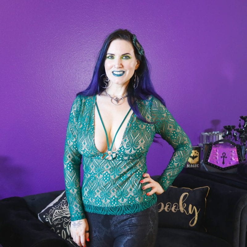 Emerald Green Lace Top