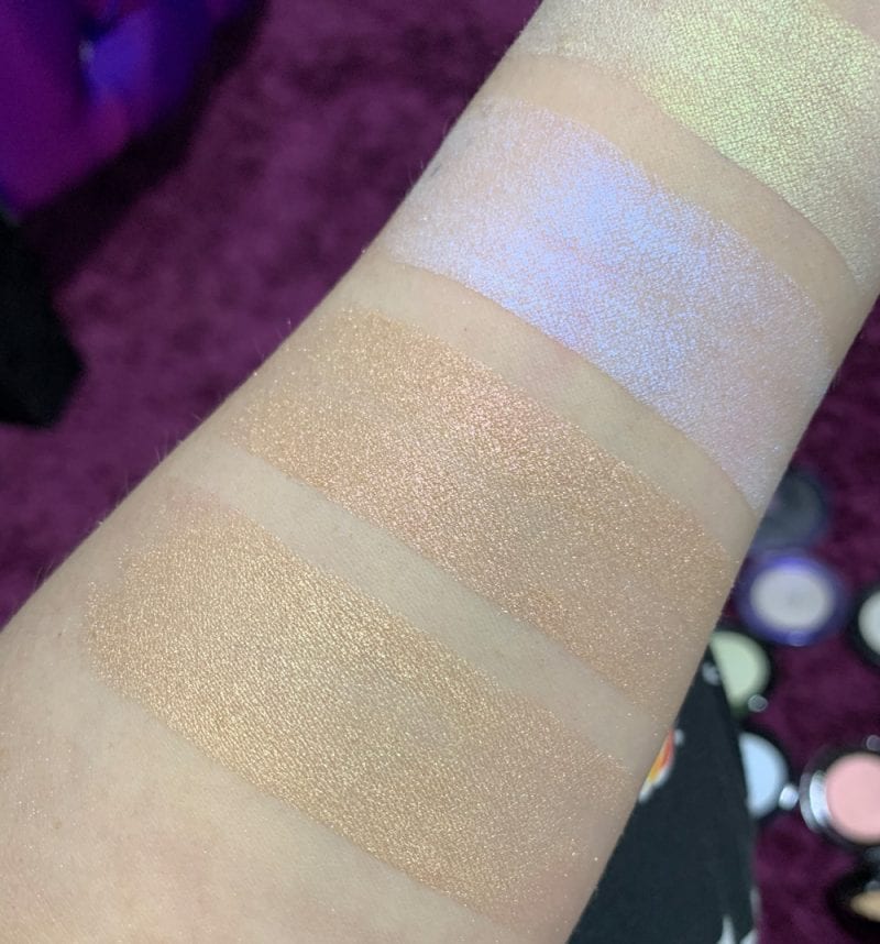 Black Moon Cosmetics Moonlighters Swatches on Fair Skin