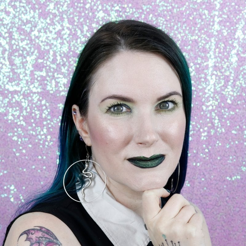 Courtney is wearing Clove and Hallow Liquid Skin Tint in 1 mixed with Danessa Myricks Prism FX