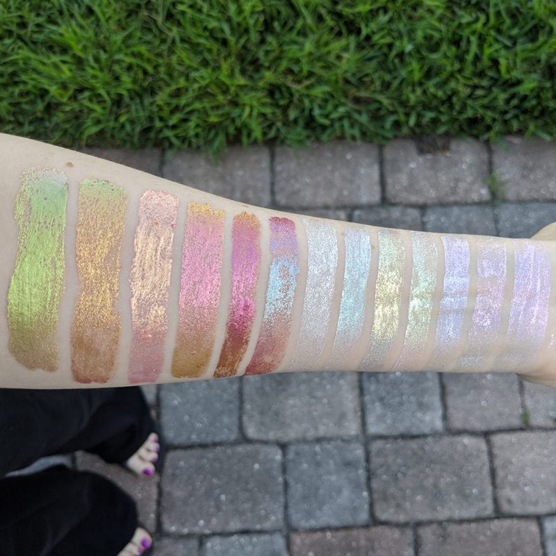 Kristen Leigh Glimmer Gels Swatches on Fair Skin