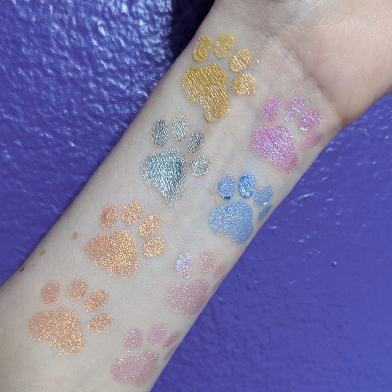 Nomad Studio 54 Discoshadow Palette Swatches on Light Skin