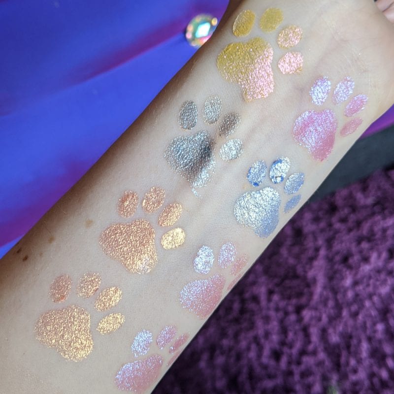 Nomad Studio 54 Discoshadow Palette Swatches on Pale Skin