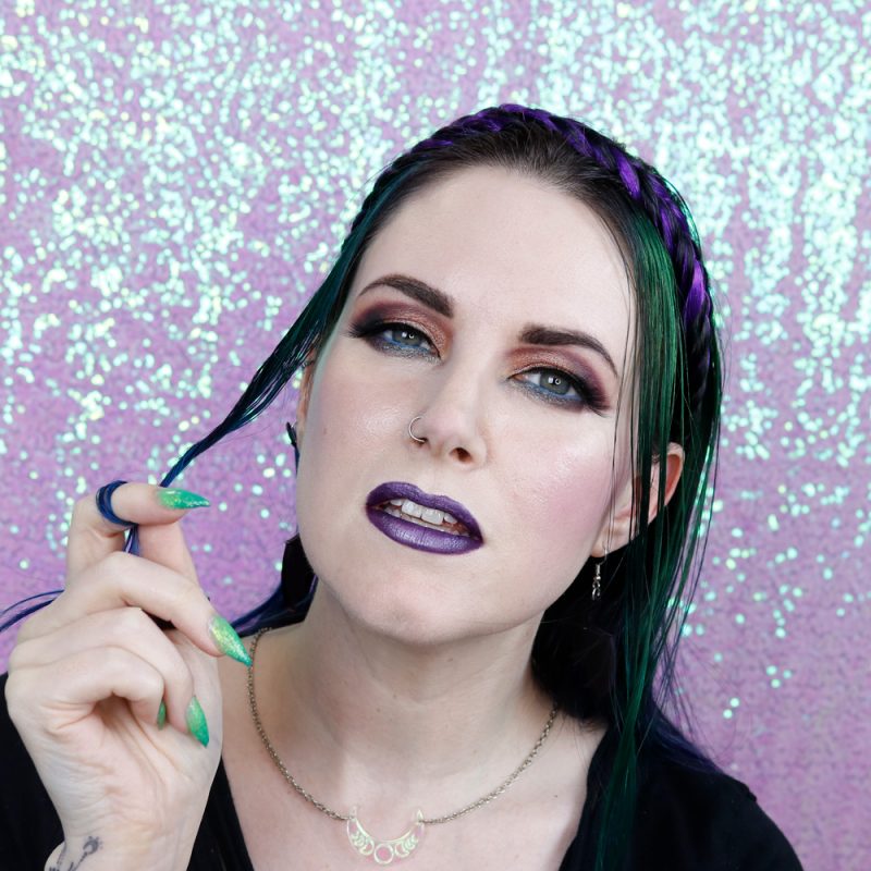 Purple Fishtail Braided Hair