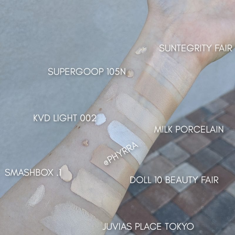 Light Foundation Swatches