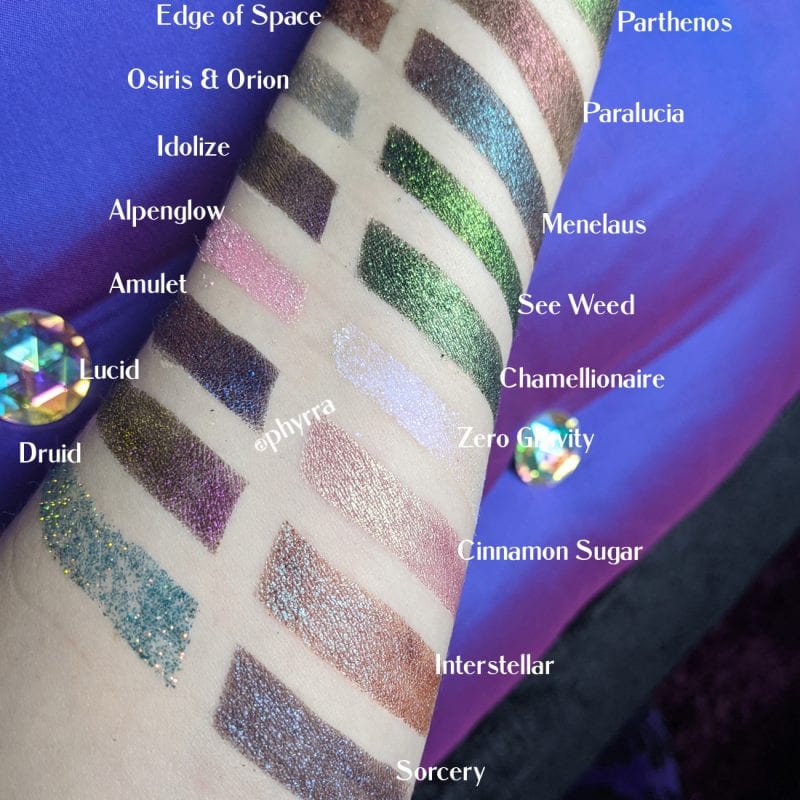 Duochrome eyeshadow swatches