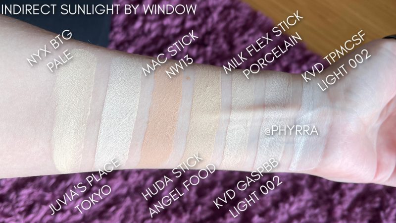 KVD Good Apple Skin-Perfecting Foundation Balm Pale Skin Swatches