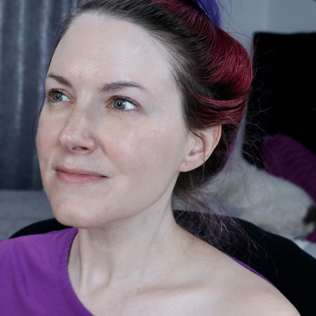 Cordelia's very fair bare skin