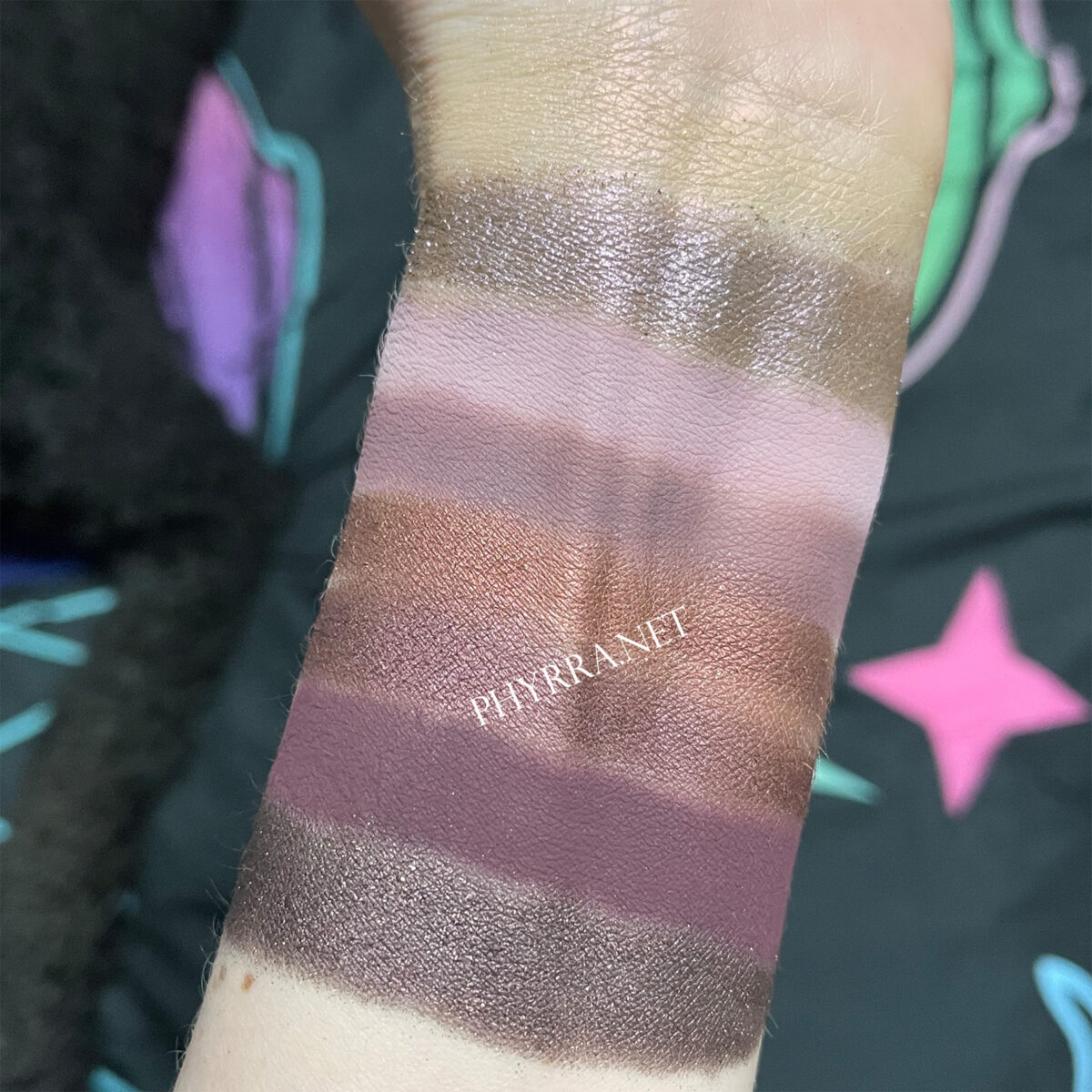 Melt She's in Parties swatches on light skin