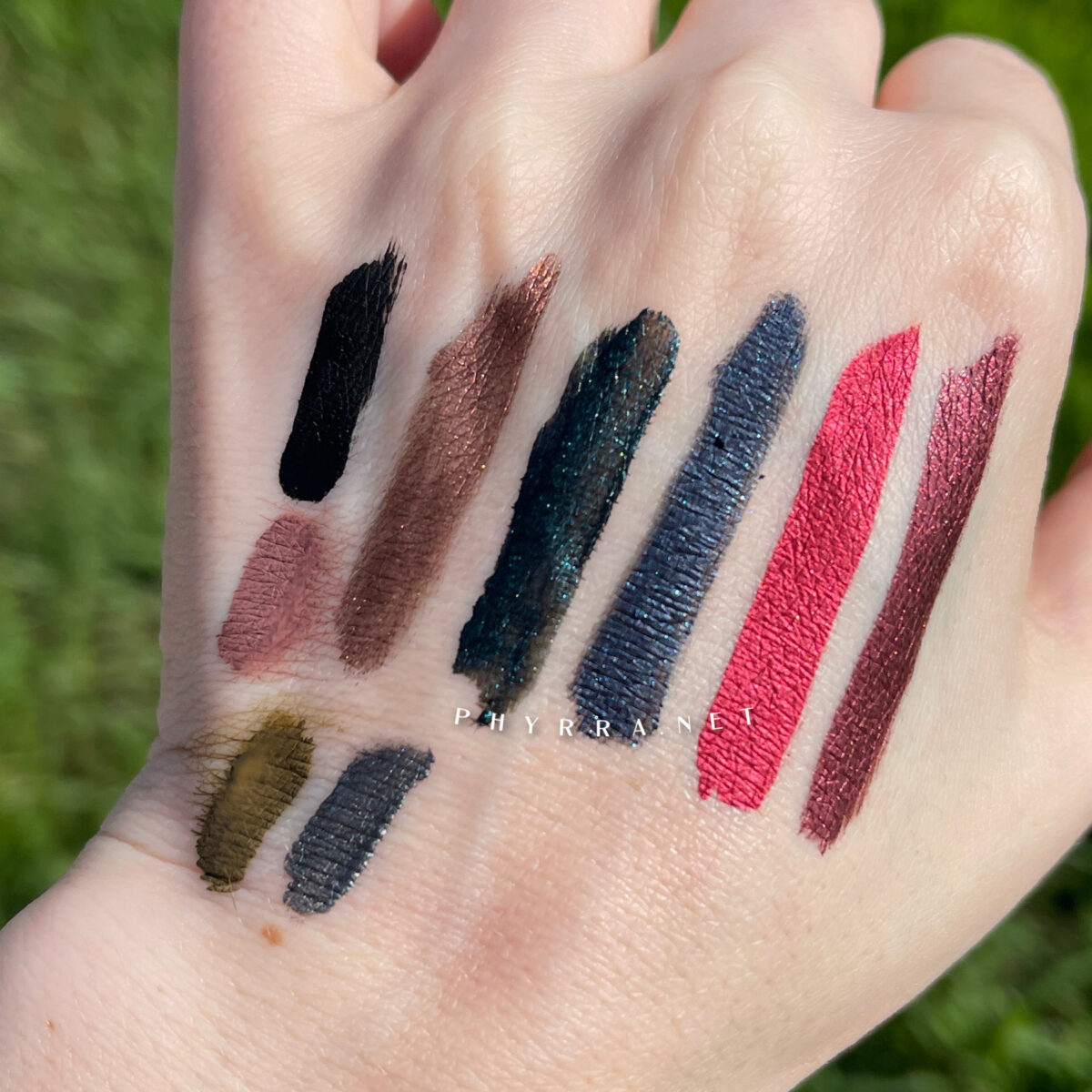 Black Moon Liquid Lipstick swatches on very fair skin