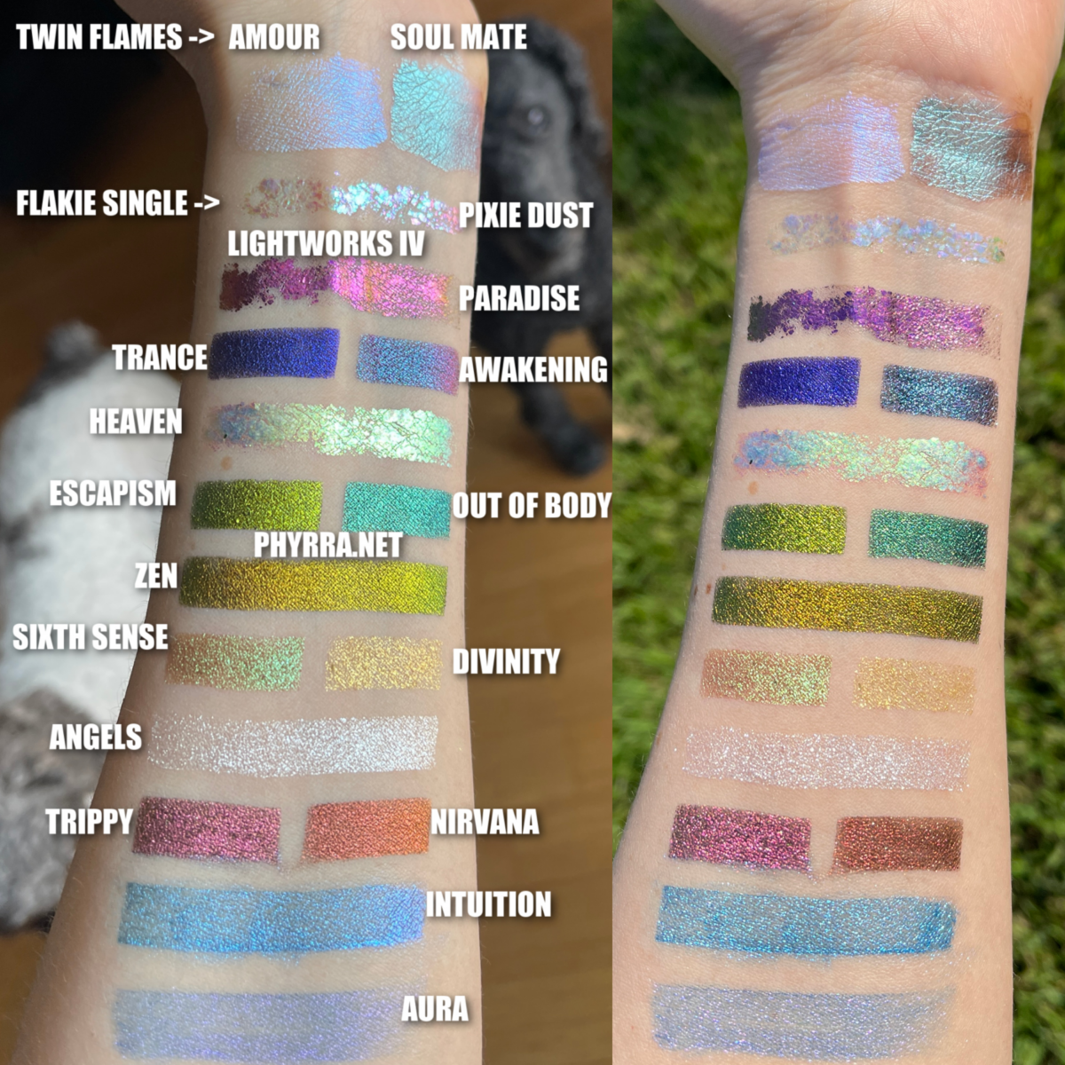 Danessa Myricks Beauty Lightwork Vol. IV: Transcendence Palette Swatches on very fair skin