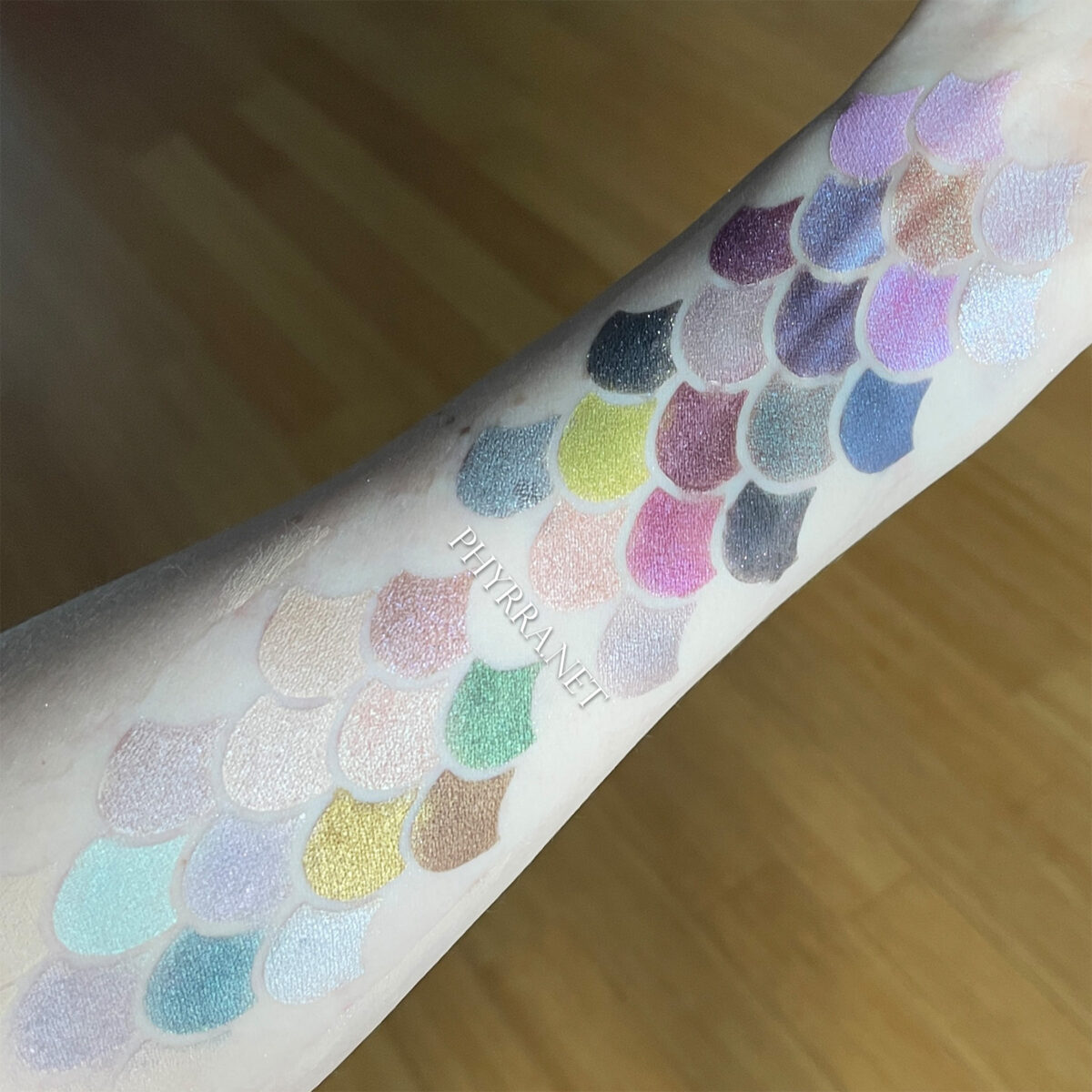 Silk Naturals eyeshadow swatches on fair skin