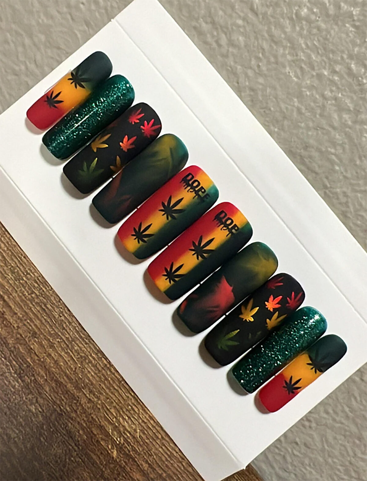 Rasta Dope Weed Nails