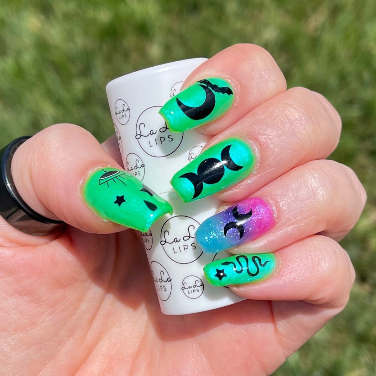 Bi Witch Pride Nails