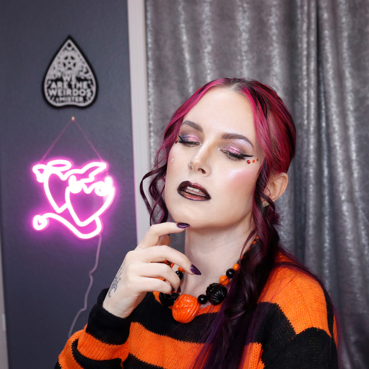 Fall Makeup Inspiration in red, orange, and yellow