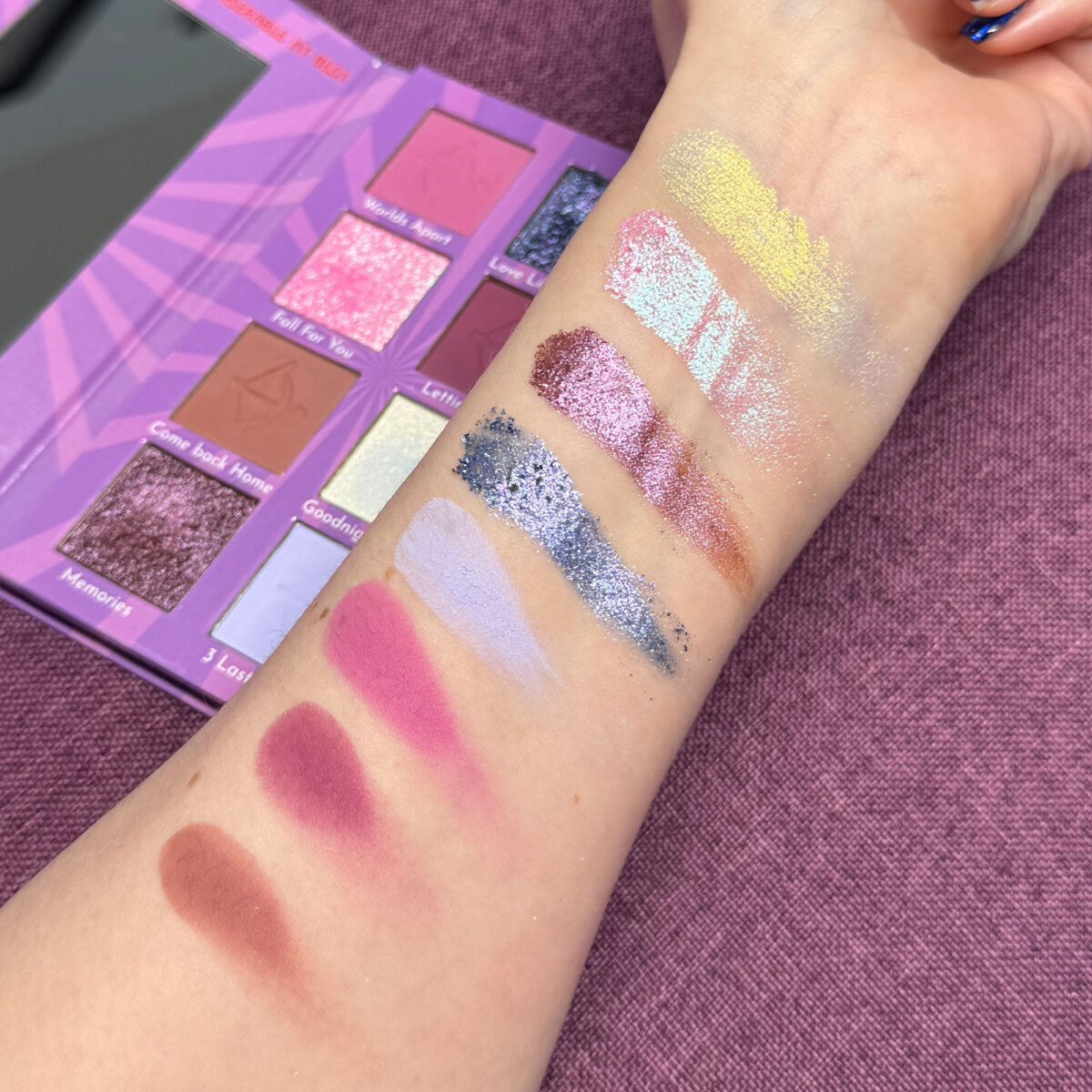 Wicked Widow Beauty Lovesick palette swatches