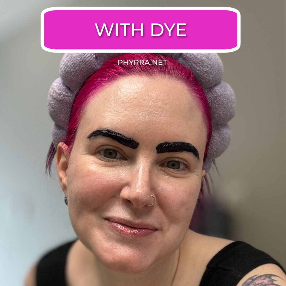 While RefectoCil Blue-Black Dye Processes on my brows by Cordelia Frost