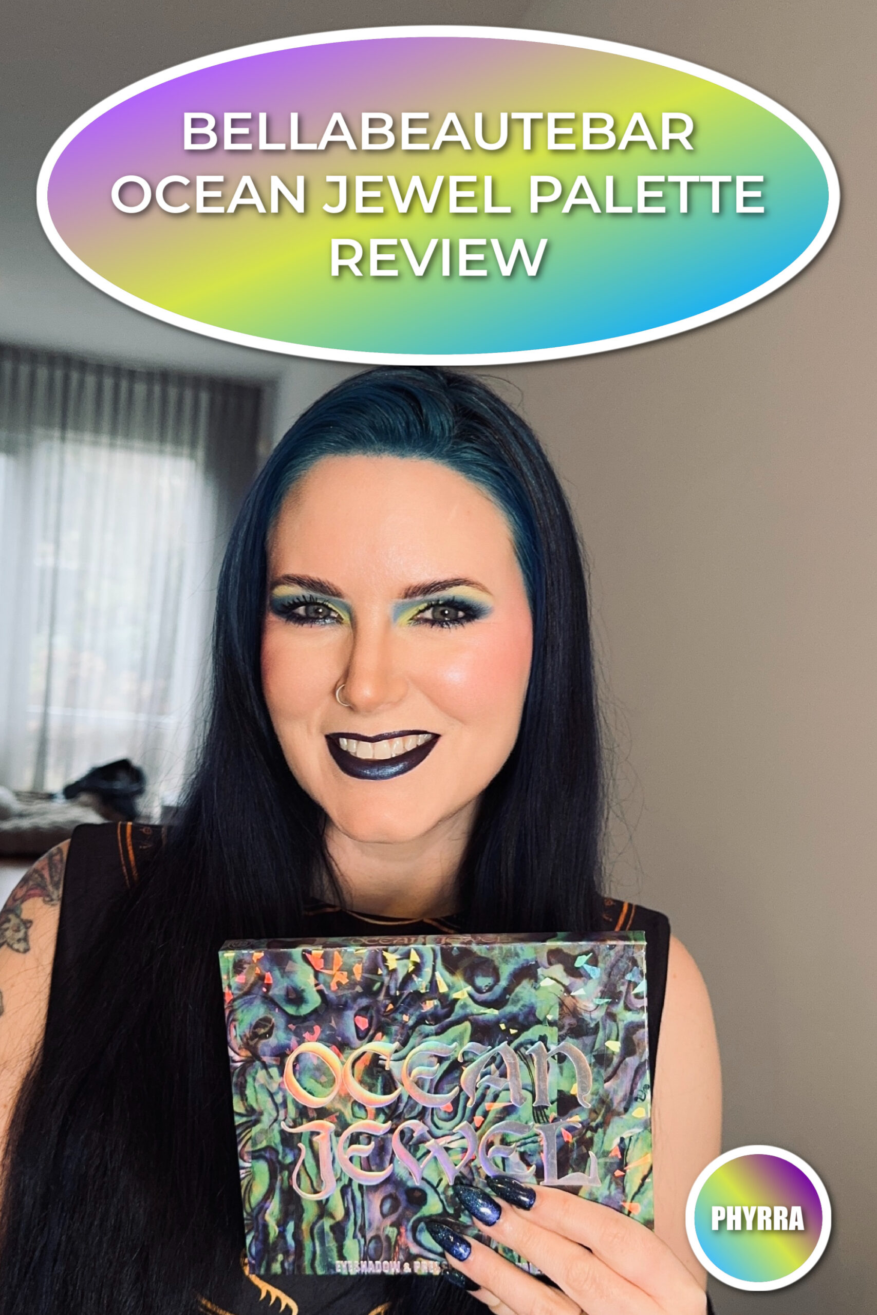 Bellabeautebar Ocean Jewel Palette Review, Makeup Inspiration Looks and Swatches by indie makeup expert Cordelia Frost